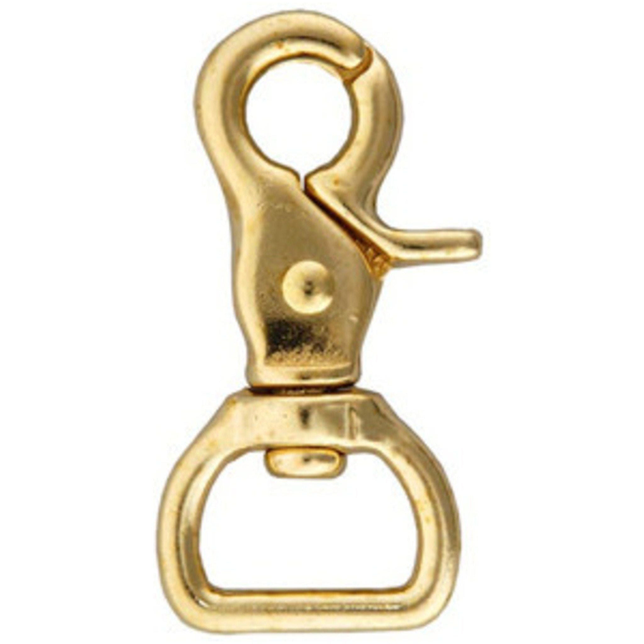 Horse Tack Solid Brass Trigger Snap Square Eye Snap Loop Eye 2-1/2" 4-Pack