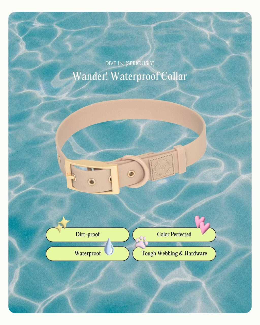 Wander! Waterproof Collar - Latte